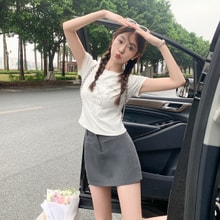 HSPM New Slimming A-Line Wrapped Hip Skirt Grey XL - Yamibuy.com