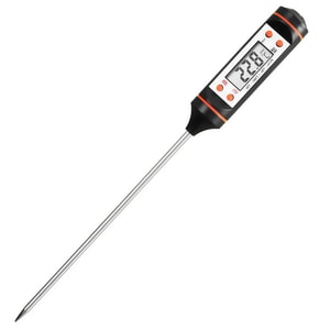 RHFJAKA 美国发货 6.9英寸长数字肉类温度计 - 快速读取食物温度计,适用于烹饪、烧烤、油炸、烘焙等,防水精准测量,是厨房小工具和节日礼物的理想之选