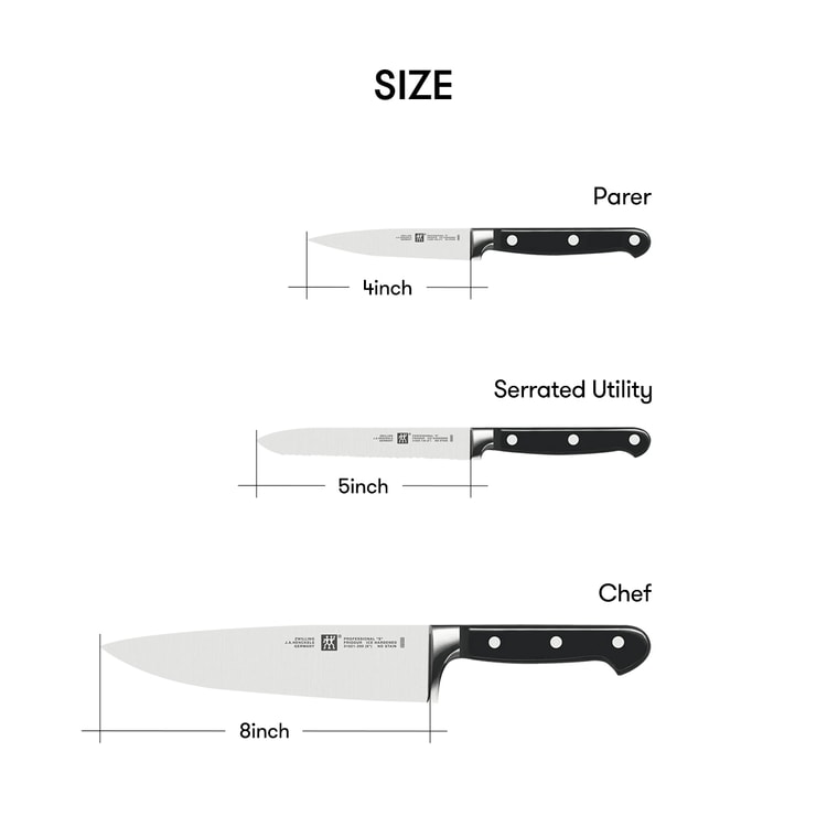 ZWILLING プロフェッショナル「S」スターターナイフ 3 本セット - Yami