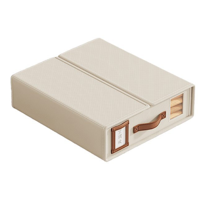  Bedding Storage Box Quad-Piece Storage Set Foldable Storage Box for Sheets and Covers Home Wardrobe Fabric Storage 1 Piece Off-White