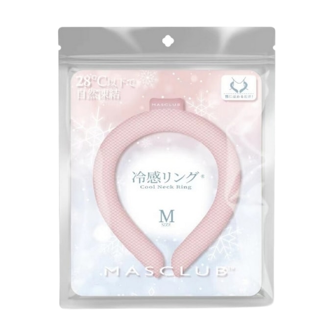 日本瑪瑞莎MASCLUB 夏季冰涼圈 降溫隨身掛脖 防暑 清涼 頸圈 項圈 M 粉紅色 1個裝
