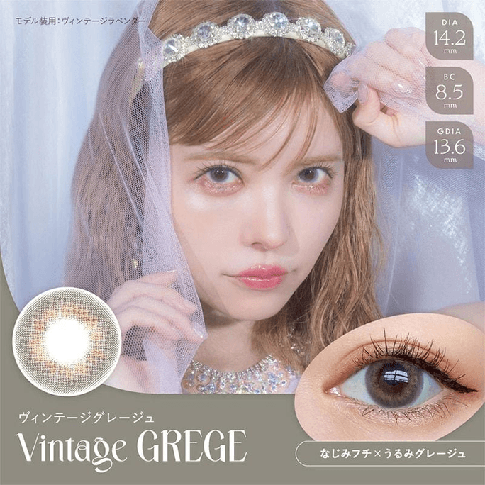 【日本美瞳/日本直邮】Bambi Series Vintage 日抛美瞳 10片装 Vintage GREGE「灰色系」度数 0(0.00) 预定3-5天 DIA:14.2mm | BC:8.5mm