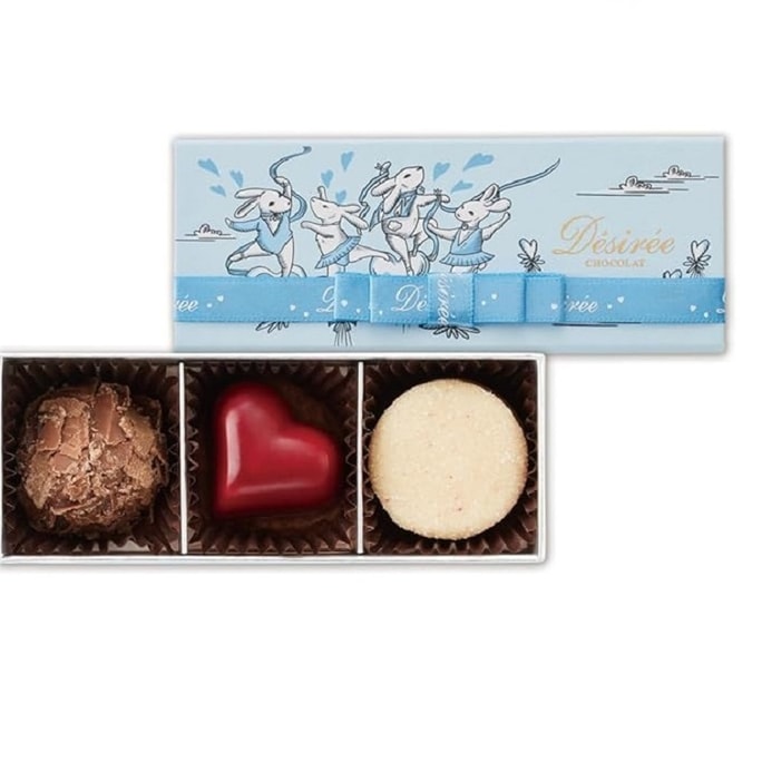 【日本からの直送】日本製 ユーハイム デジレ 日本の人気絶品チョコレート 3個入 青箱