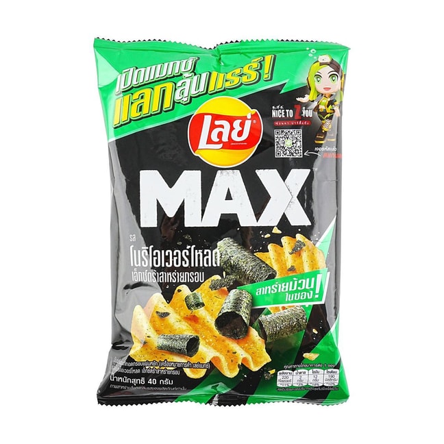 泰国LAY'S乐事 MAX大波浪薯片 超脆海苔卷 40g【泰国限定】