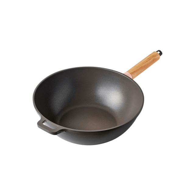 Dr.Hows BOSQUE Nonstick Stock Pot with Glass Lid Medium Saucepan with Two  Oakwood Handles 24cm 