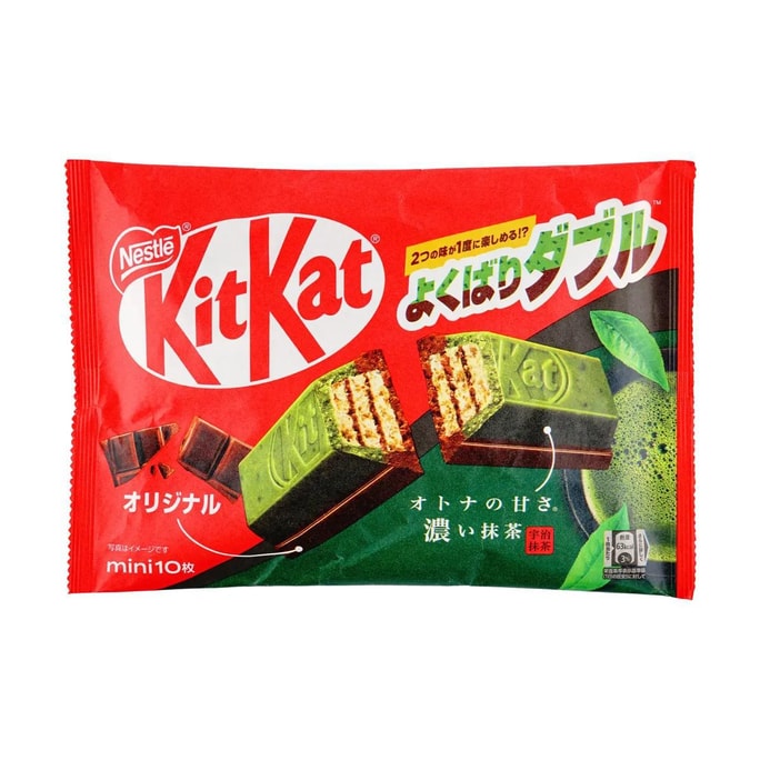 日本NESTLE雀巢  KITKAT奇巧 巧克力威化饼干 抹茶巧克力双拼口味 10枚装 127g