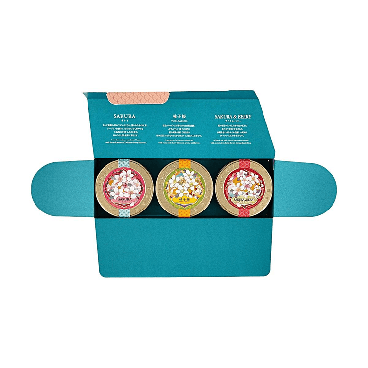 春限定ミニティー缶ギフトボックス、桜茶＋桜ベリー茶＋ゆず桜茶、3缶入り（各1.32オンス） 8