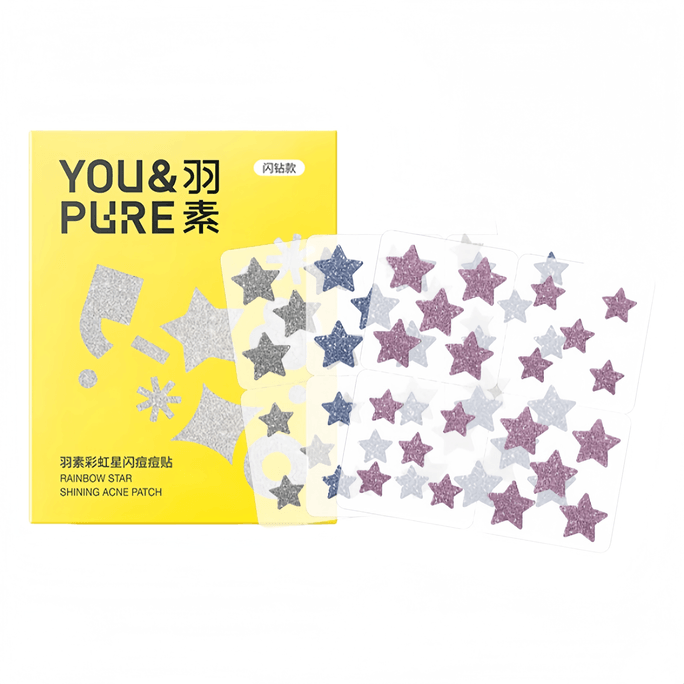 【中国直送】Yusu ニキビパッチ インビジブル 星空＆ダイヤモンドエディション 男女兼用 60枚入り