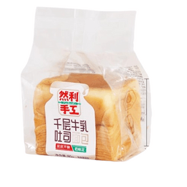 【中國直郵】 然利 千層牛乳吐司麵包手撕奶香早餐糕點80g*6袋/箱