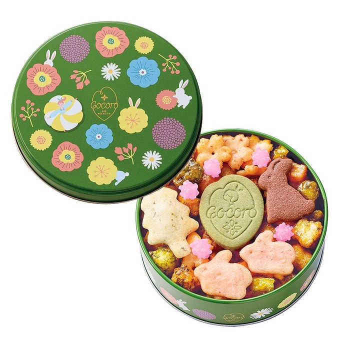 【日本直邮】日本 TOKYO KARINTO Agemochi Cocoro 米饼 铁盒 彩色仙贝风味
