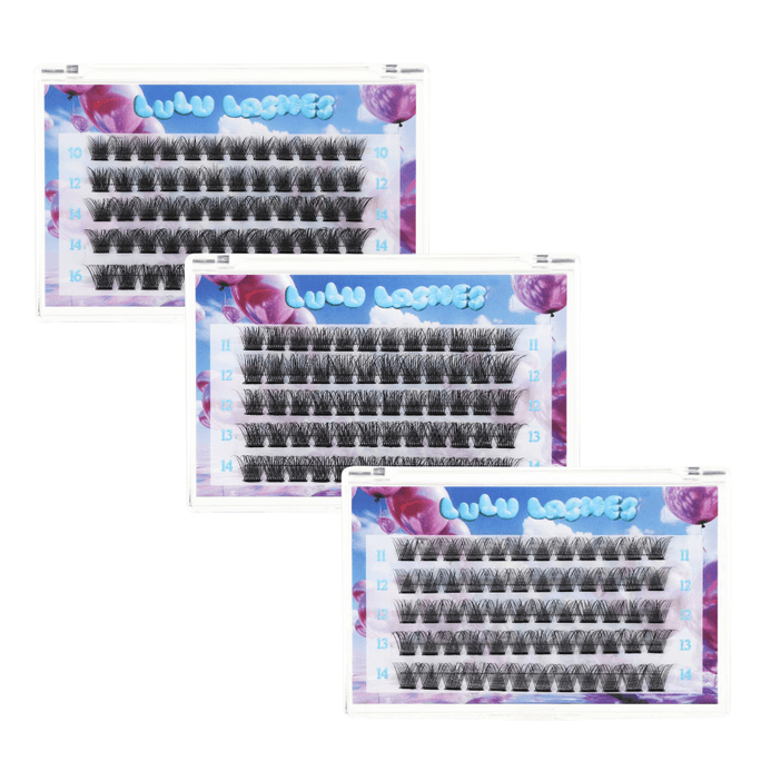 180Pcs Gift Set - Glue-Free Eyelashes D-Curl 3 style Salon vibe extension Wispy Mob Wife