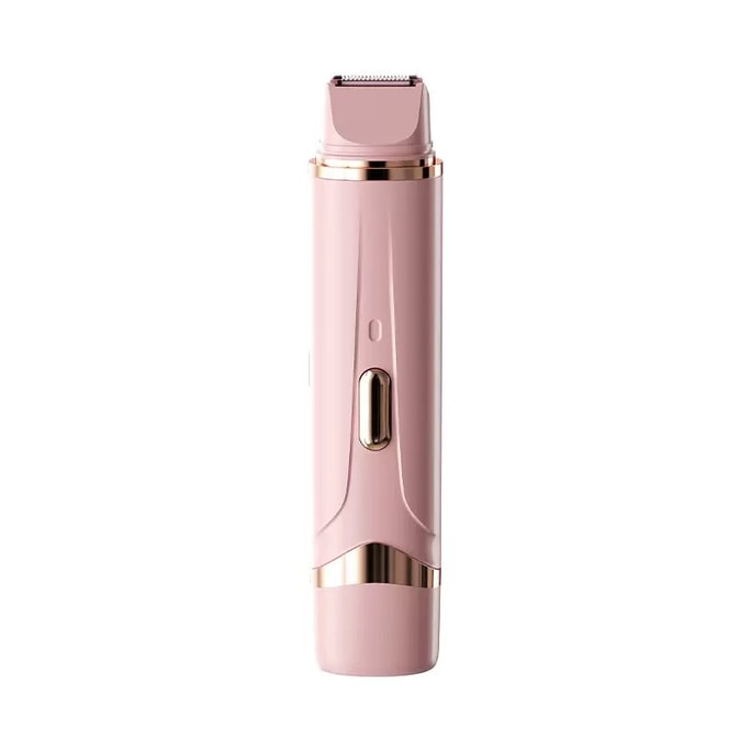 Dual-Head Hair Trimmer 2-in-1 Epilator Removable Blade Heads Type-C Charging Sensitive Areas Legs Armpits Bikini Zone Face Men&Women Full-Body Hair Trimming #Pink