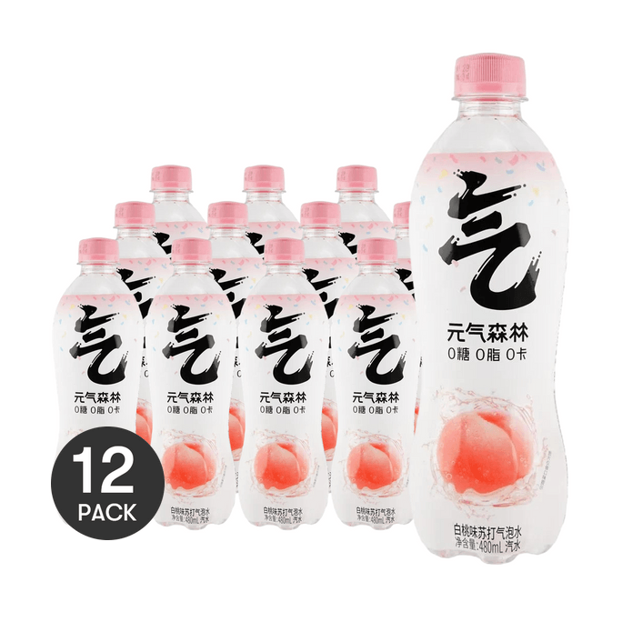 【12瓶超值分享装】元气森林 白桃味苏打气泡水 480ml*12【全美超低价】【包装随机发】