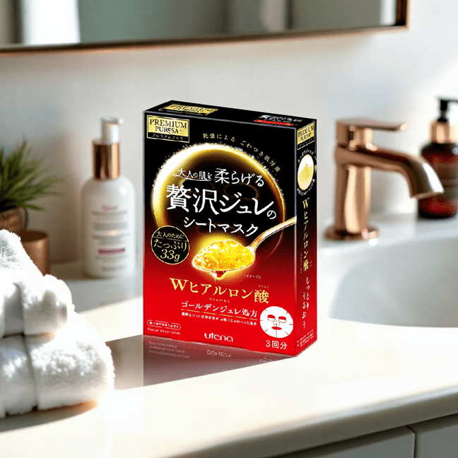 日本UTENA 佑天兰 PREMIUM PURESA 双重玻尿酸深层保湿啫喱果冻面膜 3片入*2【超值装】