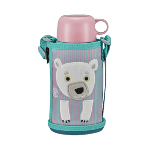 TIGER||カラフルでかわいい子供のような動物の刺繍保護カバーステンレス製魔法瓶カップ||シロクマ 600ml