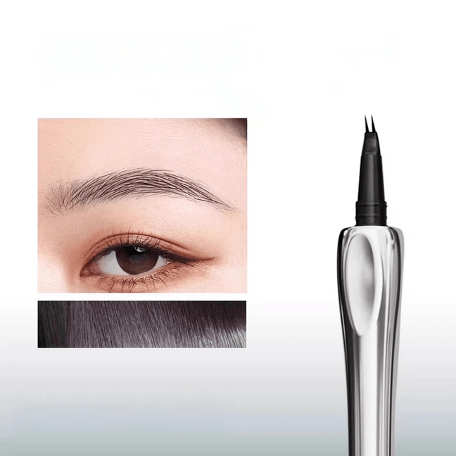三资堂 二叉眉笔 弯头水眉笔 多效眼线睫毛卧蚕发际线笔 防水持久不脱色 根根分明野生眉 #03 柔灰黑 自然黑发色