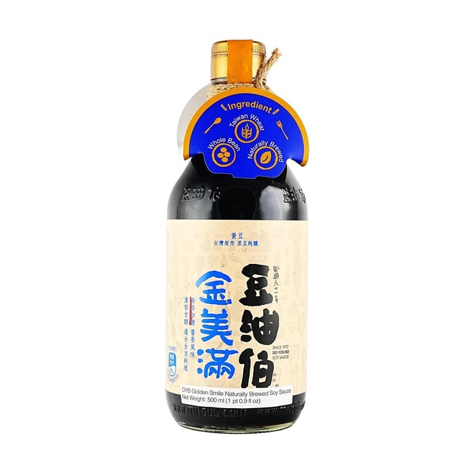 Golden Smile Naturally Brewed Soy Sauce, 16.9oz 【Non Sugar】