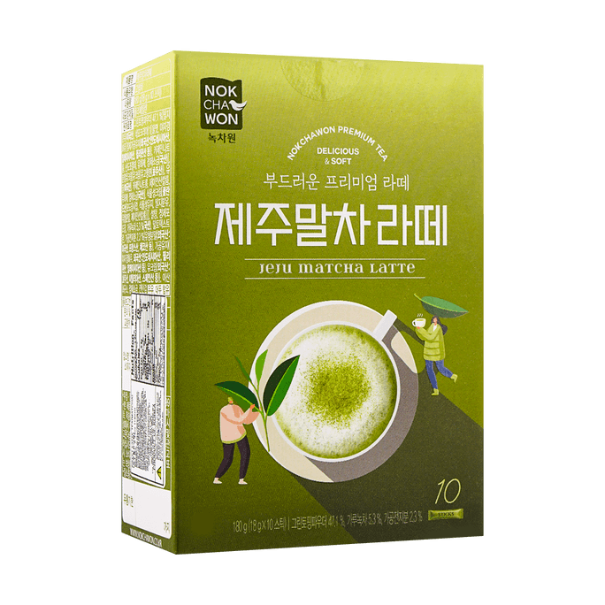 韩国NOKCHAWON 抹茶拿铁 奶茶冲饮粉 10条装 180g