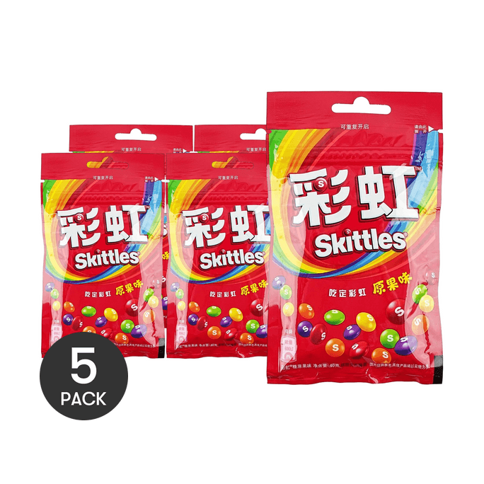 彩虹糖 吃定彩虹脆皮软糖 原果味 40g *5【5份超值装】【混合水果味】