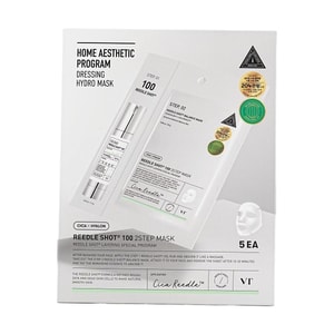 韓國VT薇締 微針精華兩部曲面膜 雙重積雪草密集舒緩修護SPA面膜 5片 #100針基礎版 細膩收毛孔 平衡水油 改善粗糙痘印 修紅抗敏