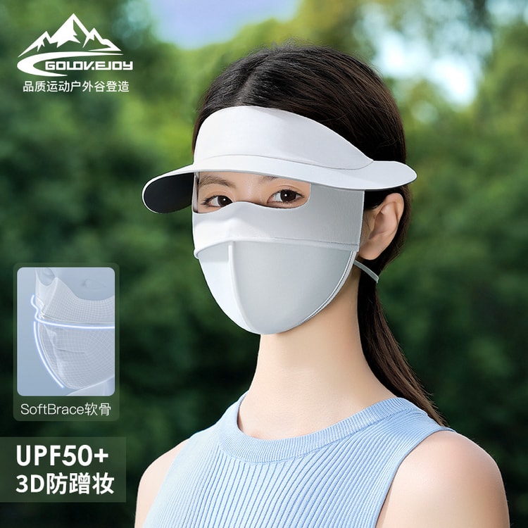UV Protection Thin Three-Dimensional Eye Protection Ice Silk Sunscreen Mask  (Apricot)