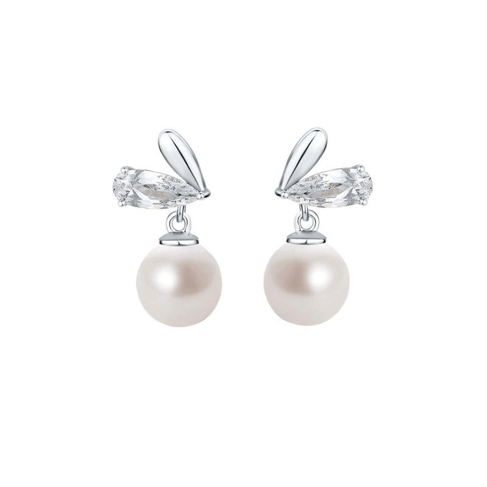 Saturday Blessing Moon Rabbit Confession Earrings Freshwater Pearl Earrings Elegant Gift 14.4 * 7mm