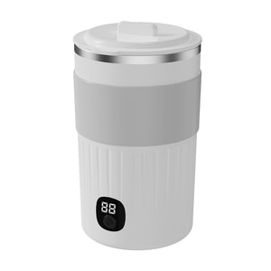 [中国から直送] Jingya Home デジタル温度自動攪拌コーヒーマグ 磁気サスペンション誘導ポータブル醸造マグ ホワイト 1個