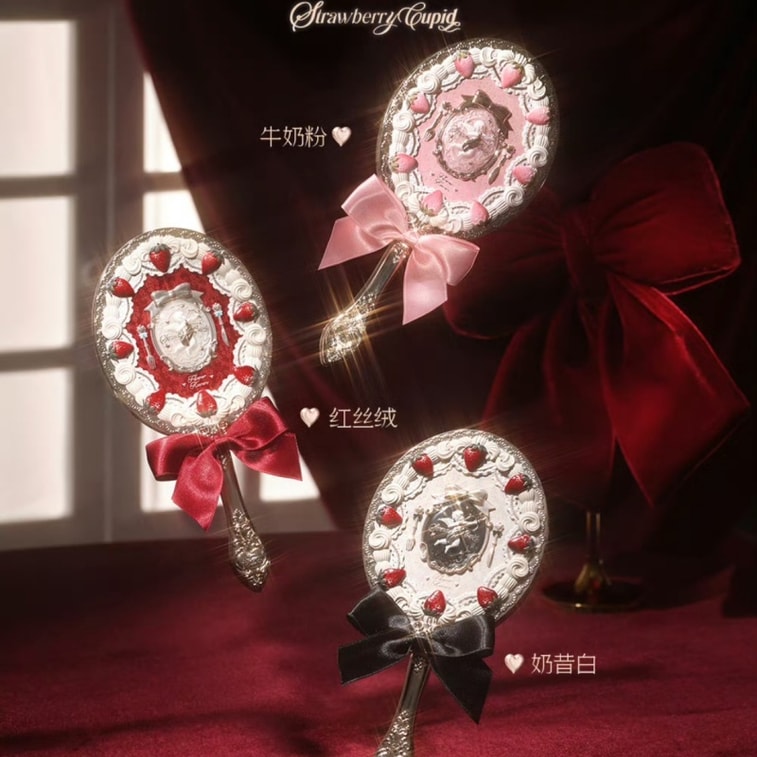 Strawberry Cupid Collection Hand Mirror Makeup Tools 1PCS #Red Velvet 5