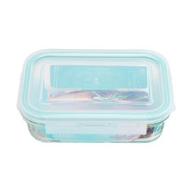 직사각형 유리 식품 용기 400ml, 밀폐형, 전자레인지 및 냉장고 사용 가능