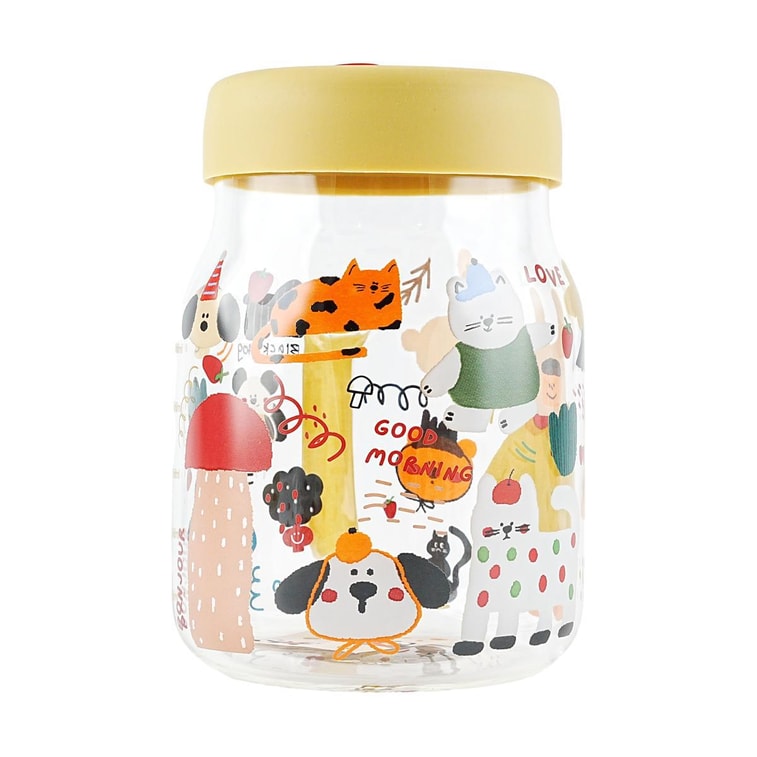 Verre à Eau en Verre Illustration Fille avec Paille, 26.41 fl oz 6