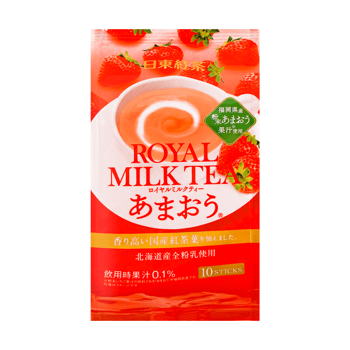 日东NITTO日东红茶 草莓牛奶冲饮 10条入