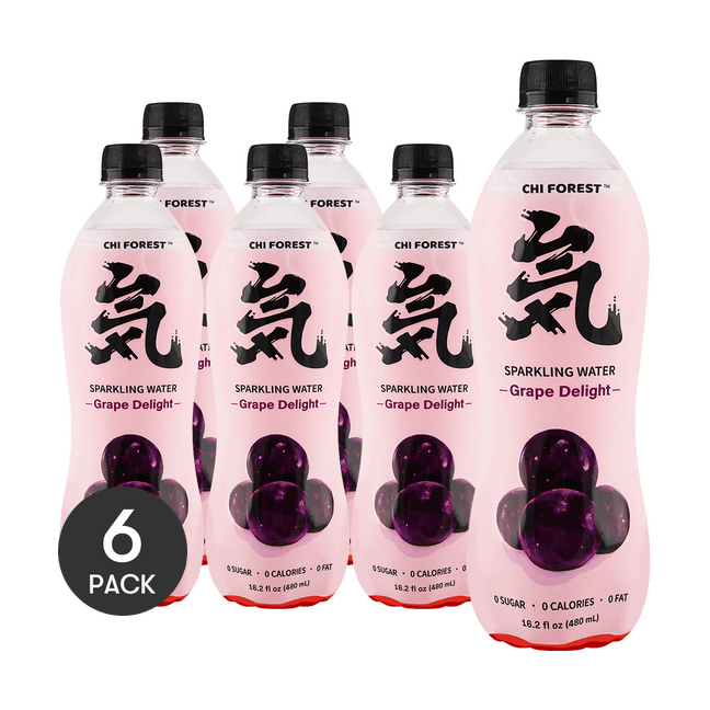 元气森林 夏黑葡萄味苏打气泡水 480ml*6瓶【超值装】【0糖0脂0卡】