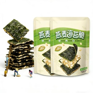 【中国直送】Jinwei 海藻クリスピーオートミールサンドイッチスナック、すぐに食べられる、テレビ鑑賞に最適、オフィスでの午後のスナック、40g*1パック