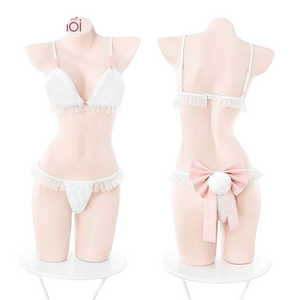 [중국 직송] 페이무 섹시 유니폼 밀키 플러시 후드 토끼 의상 섹시 란제리