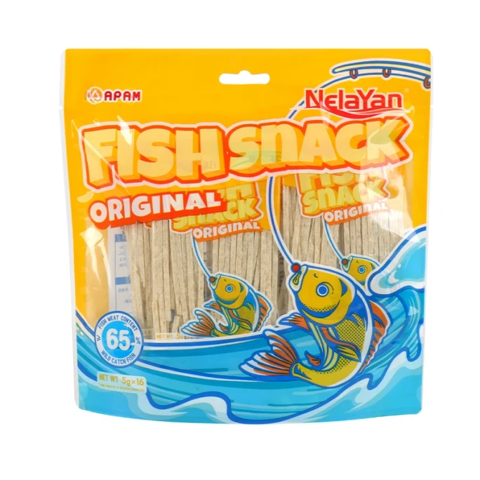 High-protein Sea Sweetfish Strips 80g (16 Small Packs) Ready-to-eat Deep-sea Fish Snack - Original Flavor 1 Bag