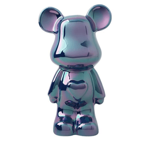 Beihanmei Light Luxury Violent Bear Ornament Jingdezhen Ceramic Violent Bear (Colorful Blue) 28 * 16 * 12cm