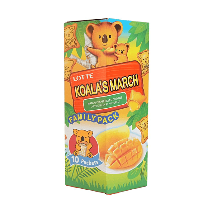 Koala's March Family Pack Mango Flavor 0.69oz*10 packs【Crispy Biscuit Shell】【Rich Mango Filling】