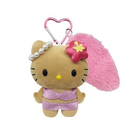 【日本直邮】日本 SANRIO 三丽鸥 豹纹系列 粉色尾巴黑皮沙滩服款 毛绒挂件【Hello Kitty】