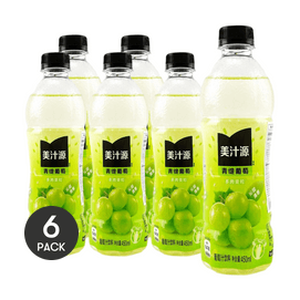 美汁源 青提葡萄果汁 多肉果粒爽 450ml *6【6份超值装】