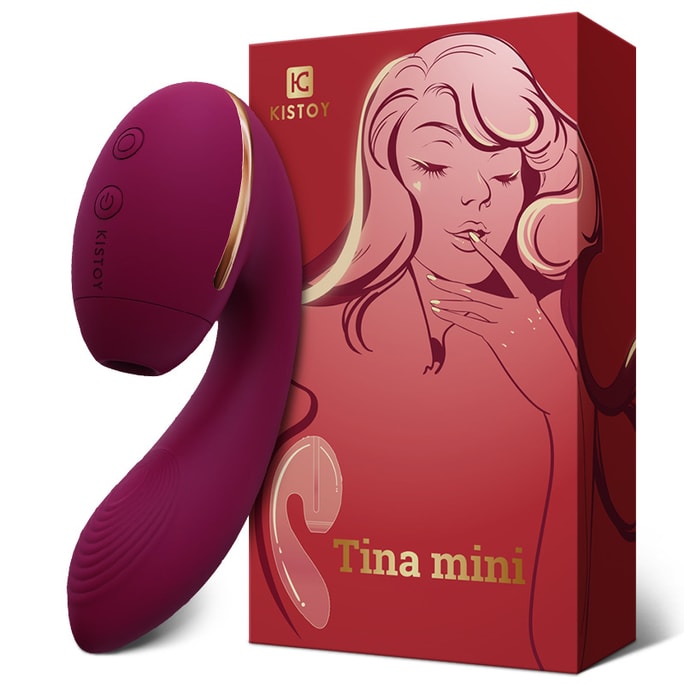 【Kisstoy潤滑油贈1瓶】TINA MINI 女性吮吸震動雙頭兩用玩具震動棒 成人用品 紅色