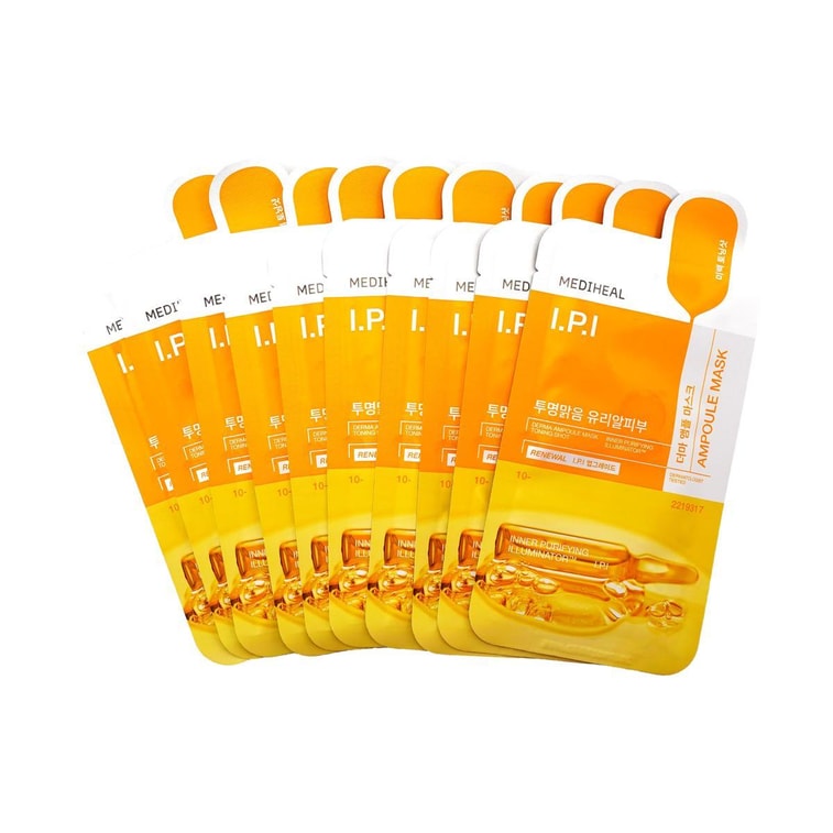 더마 앰플 마스크팩, 10매/박스 - I.P.I 리포솜, 클리어 토닝, 브라이트닝 8