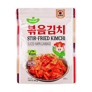 韩国DELIEF 炒泡菜 韩式辣白菜酸甜下饭菜 80g【素食主义友好】【无麸质饮食】【无防腐剂】