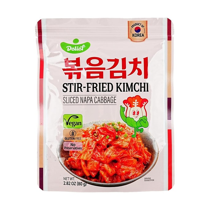 Stir - Fried Kimchi - Sliced Napa Cabbage , 2.82 oz , Vegan , Gluten Free , No Preservatives