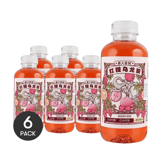 象入茶林 红提乌龙茶 520ml *6【6份超值装】【真茶原叶萃取】【清爽解腻】