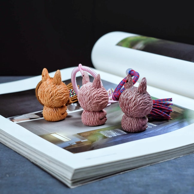 Violet LABUBU Phone Charm – Gradient Color Keychain  Cute Bag Accessory & Desk Decor