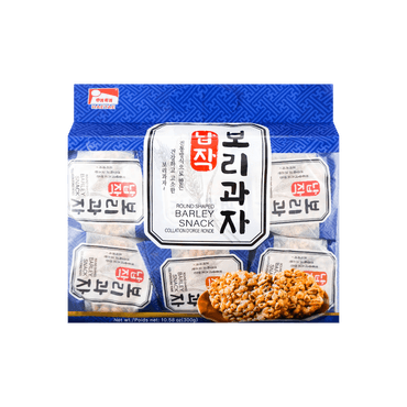 韩国海太 香脆大麦圆米饼 健康美味大麦零食 300g