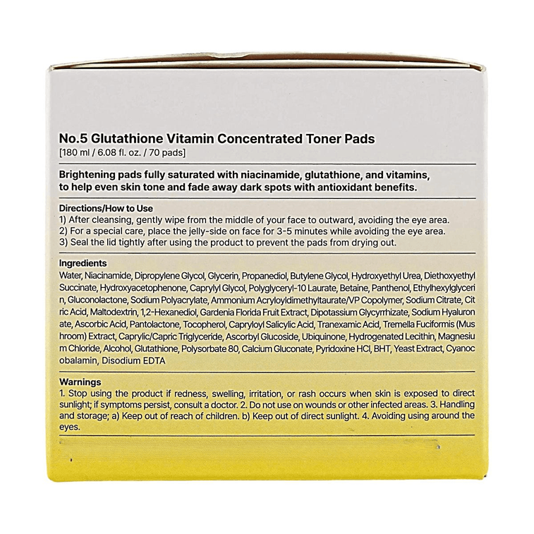 No.5+ Vitamin-Niacinamide Concentrated Pad, 6.08 fl oz (70 Pads) 7