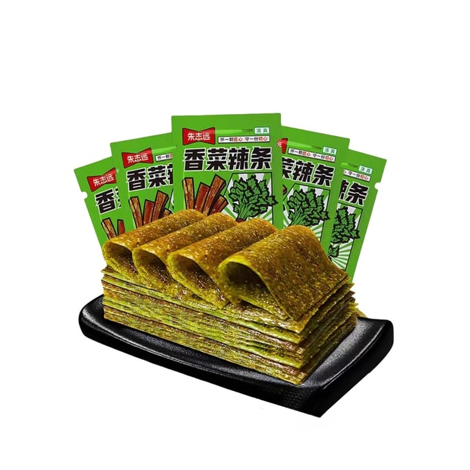 朱志遠 香菜辣條10g 10袋裝 大辣片童年懷舊零食麻辣麵筋網紅解饞小吃休閒食品