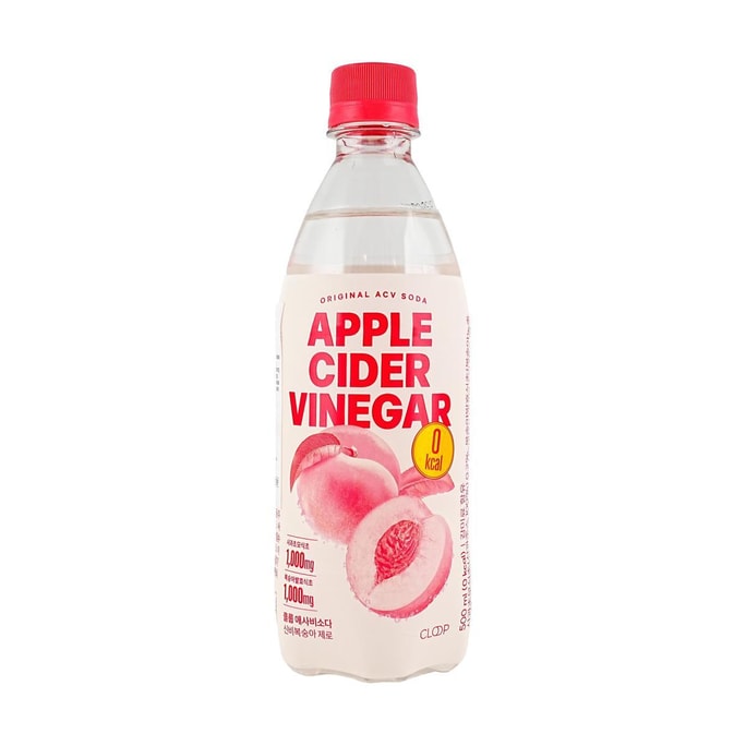 신비 피치 제로 애플 사이다 식초 소다, 16.9 fl oz 【천연 발효 음료】【설탕 0칼로리】