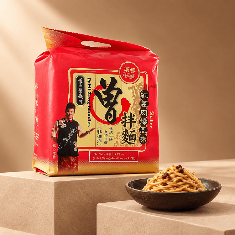 ZENG Shallot Flavor Noodles, 4 Pack, 17.92 oz【Sun-Dried Handmade